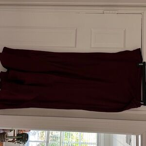 Topshop Burgundy Midi Skirt
